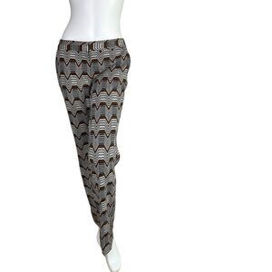 Trina Turk Brown & White Chevron Jacquard Mod Trouser Pants Size 6